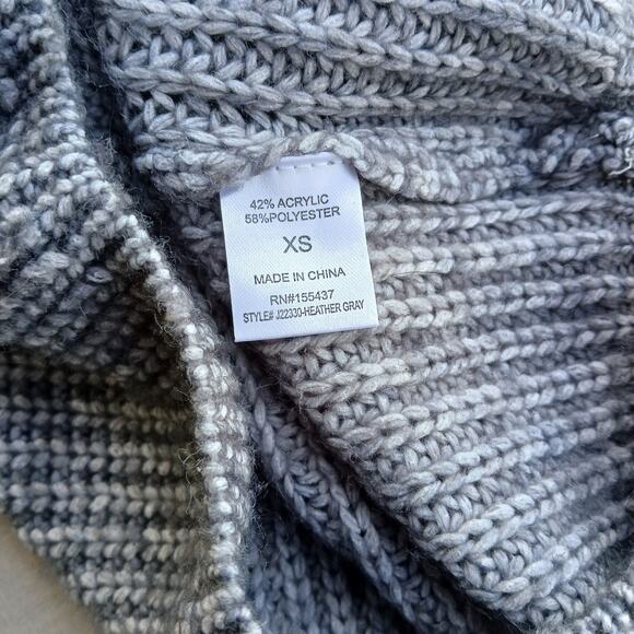 Windsor Cable Knit Vibes Crop Sweater XS soft heather grey long sleeves - Picture 7 of 14